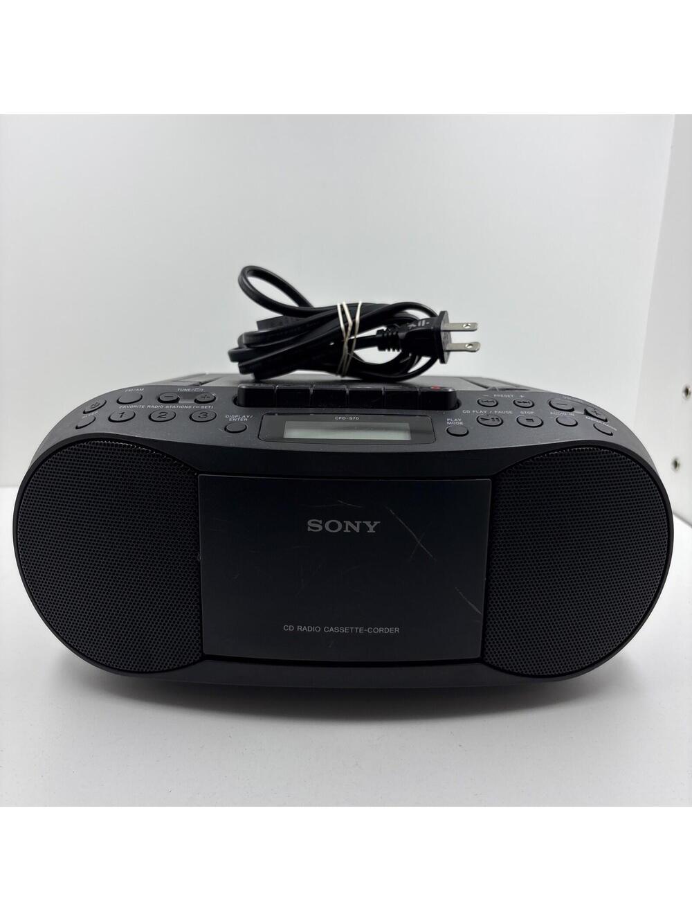 Sony CFD-S70 Portable CD Cassette Player AM/FM Radio Boombox w/Power Cord Tested